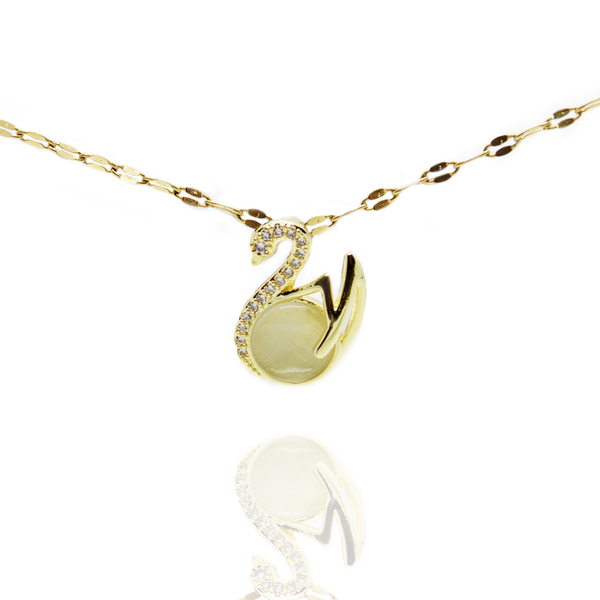 Opal Swan Necklace