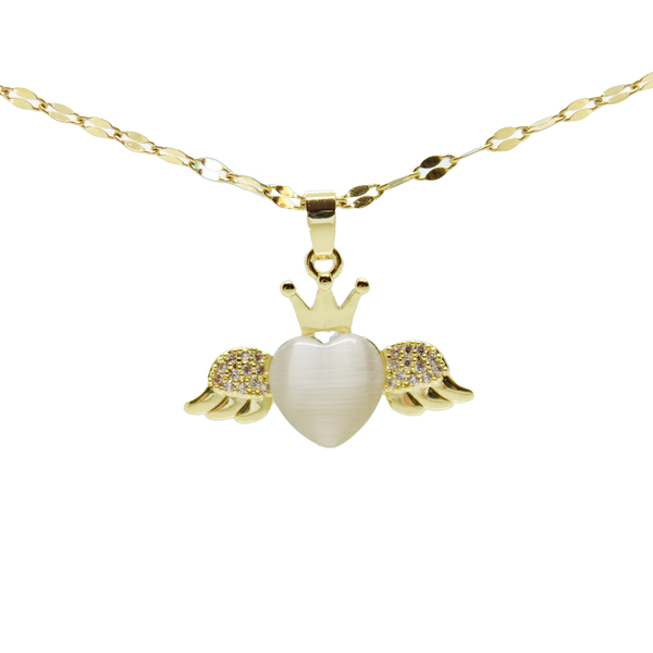 Queen Of Hearts Angel Wings Necklace